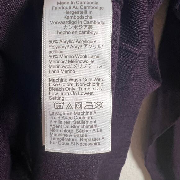 J.Crew Men’s Merino Wool Blend Purple Crewneck Long Sleeve Sweater Size XL - Picture 11 of 11